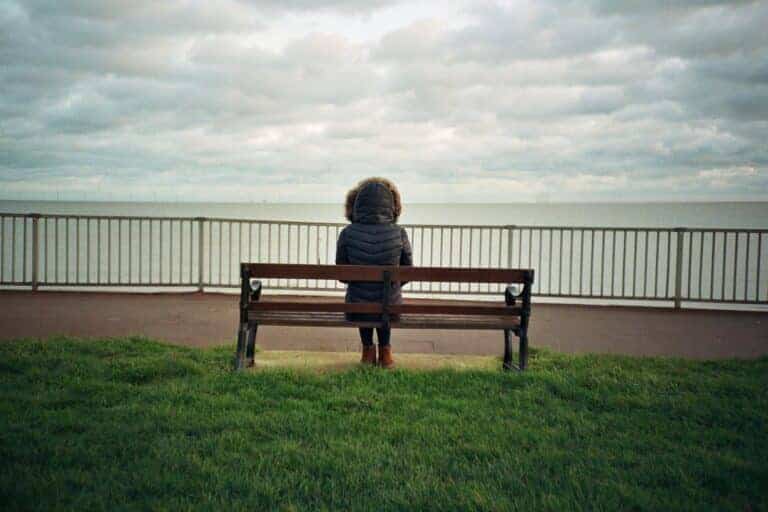 woman on a bench