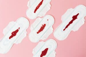 Period blood on pads